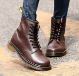 Unisex ankle Boots men shoes woman BIG SIZE  leather boots motorcycle classic England style  male work safty shoes NO SIZE 46
